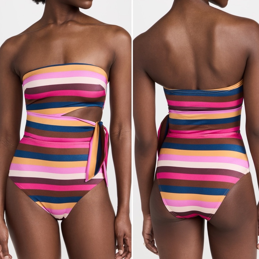 Zimmermann Striped Cutout Scarf Tie One Piece Swimsuit - Picture 7 of 15